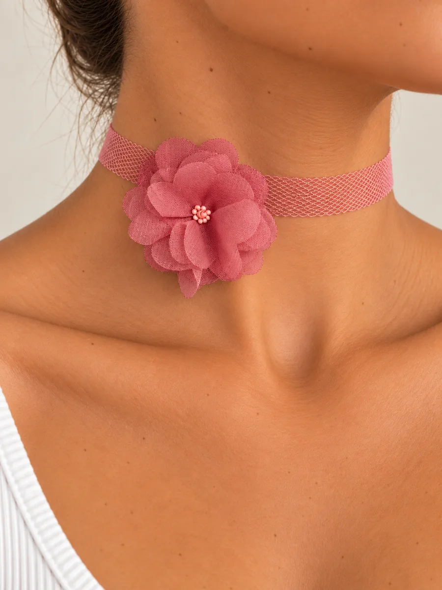 Choker Flora en rosa empolvado de Ann Estacio — foto 1