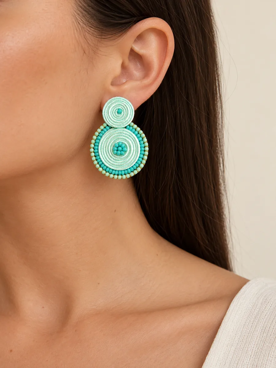 Pendientes Caracola en menta de Ann Estacio — foto 3