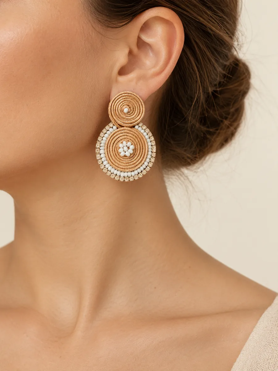 Pendientes Caracola en latte de Ann Estacio — foto 3