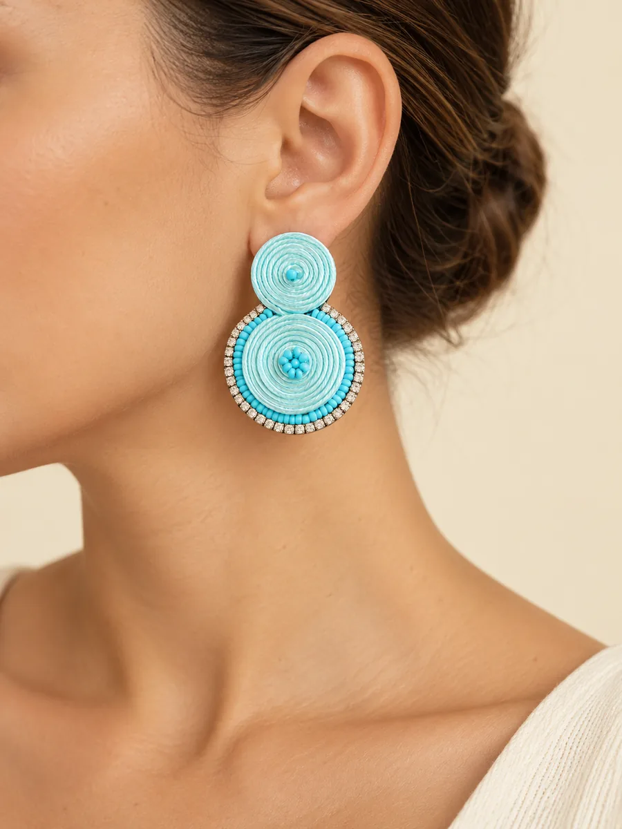 Pendientes Caracola en celeste de Ann Estacio — foto 3