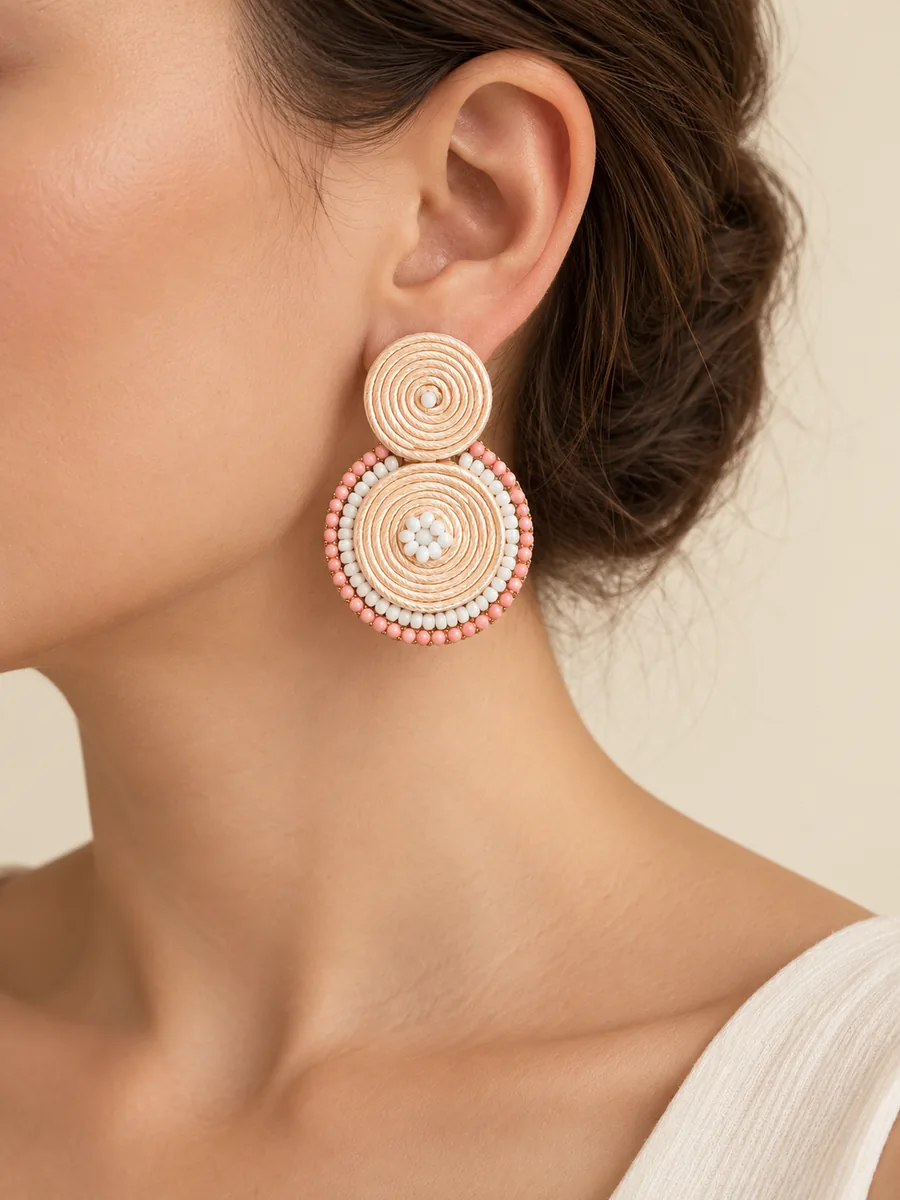 Pendientes Caracola en rosa de Ann Estacio — foto 3