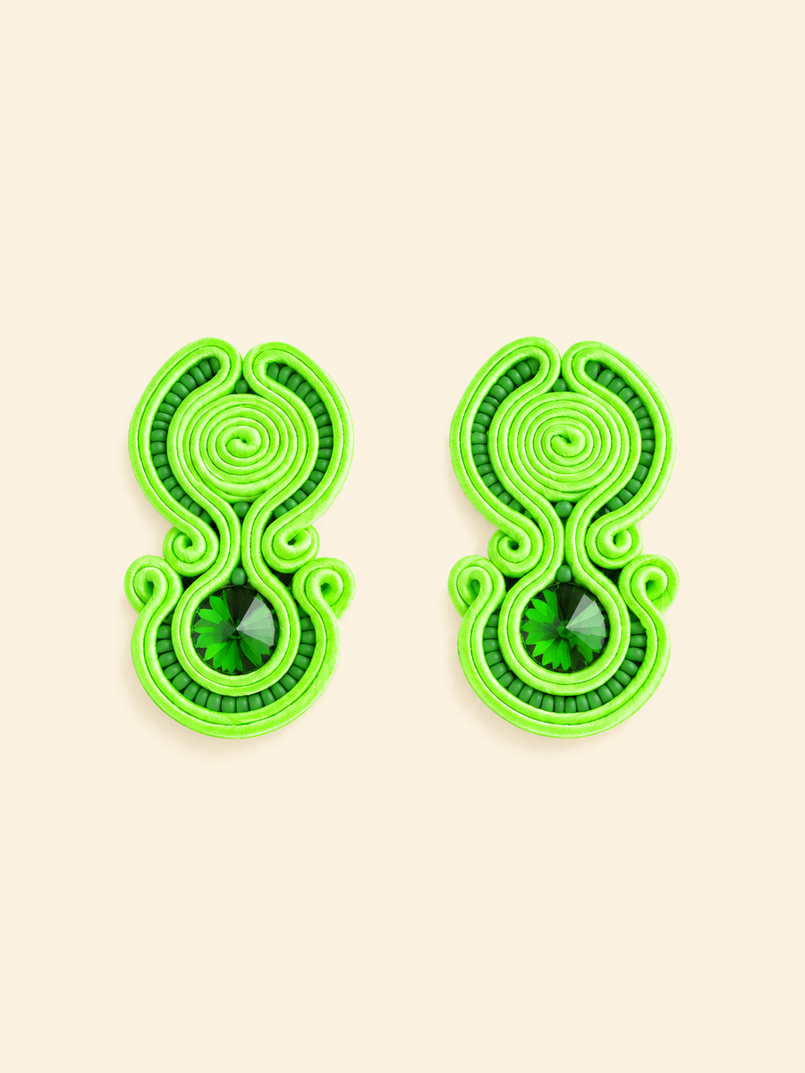 Pendientes Macarena en verde flúor de Ann Estacio — foto 1