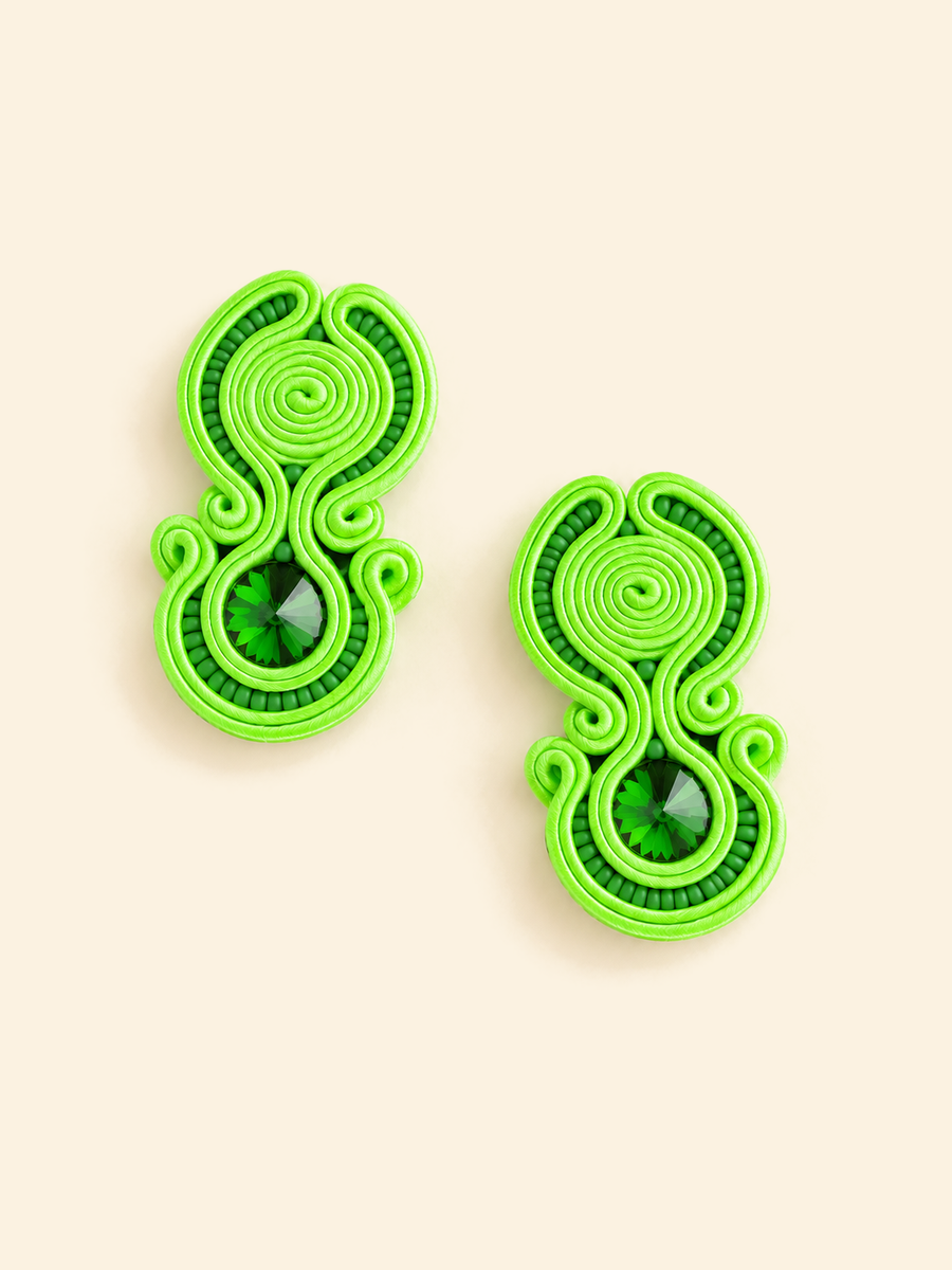 Pendientes Macarena en verde flúor de Ann Estacio — foto 2